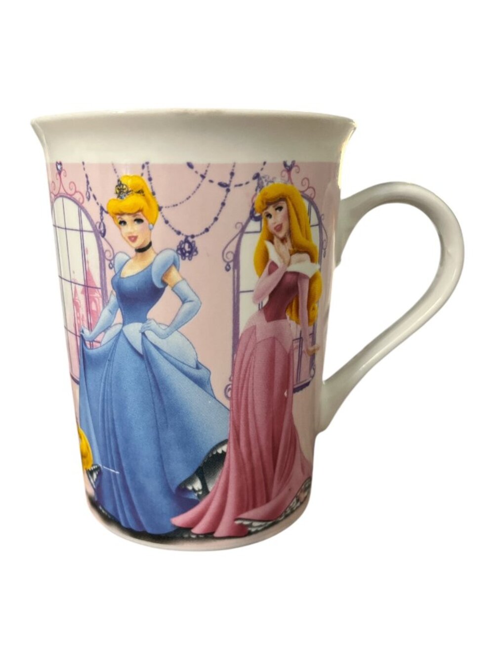 Disney Princess Ceramic Coffee Mug Cinderella Belle Rapunzel Tiana Aurora 2012